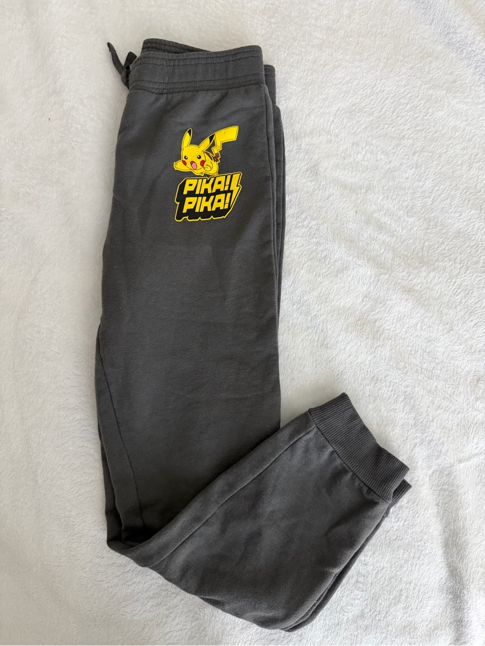 Pokemon Charcoal Sweatpants with Yellow Pikachu Graphic
